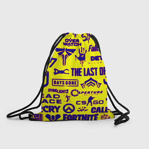 Мешок для обуви Логотипы игр на жёлтом / 3D-принт – фото 1