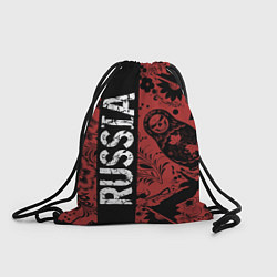 Мешок для обуви Россия на фоне матрёшек балалайки и славянских узо