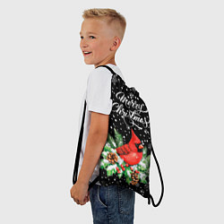 Рюкзак-мешок Рождественский красный кардинал, цвет: 3D-принт — фото 2