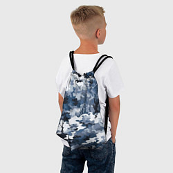 Рюкзак-мешок Камуфляж серо синий, цвет: 3D-принт — фото 2