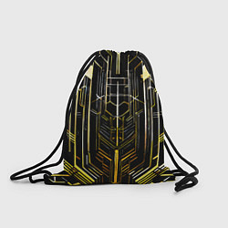Рюкзак-мешок Gold lines on a black background, цвет: 3D-принт