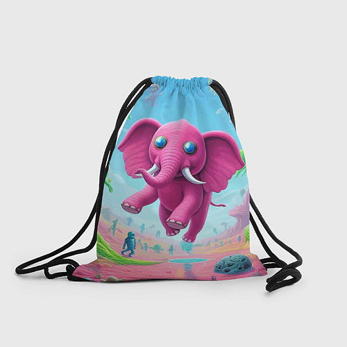 Мешок для обуви Парящий в воздухе розовый слон - сюрреализм / 3D-принт – фото 1