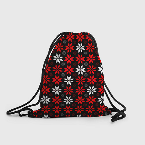 Мешок для обуви Red and white stars on a black background / 3D-принт – фото 1