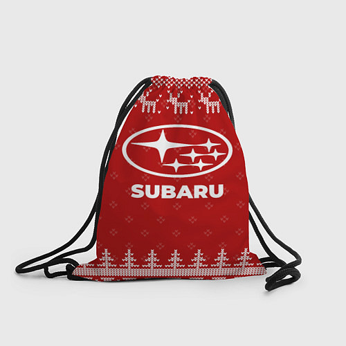 Мешок для обуви Новогодний Subaru с оленями / 3D-принт – фото 1