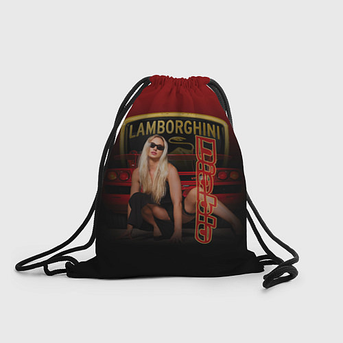 Мешок для обуви Девушка и Lamborghini / 3D-принт – фото 1