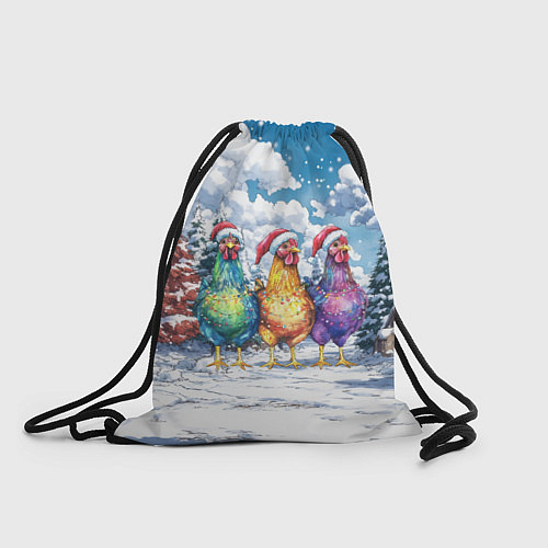 Мешок для обуви Новогодние петухи / 3D-принт – фото 1