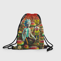 Рюкзак-мешок Рик и Морти заблудились в мухоморном поле, цвет: 3D-принт