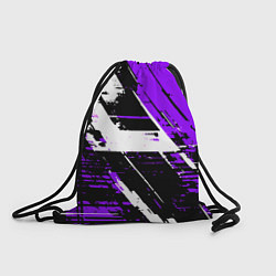 Мешок для обуви Diagonal black and white stripes on a purple backg