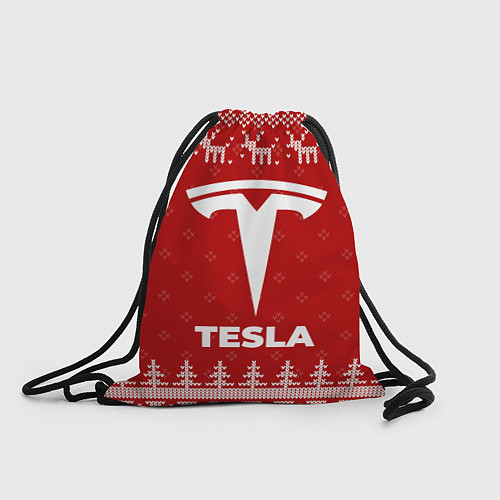 Мешок для обуви Новогодний Tesla с оленями / 3D-принт – фото 1