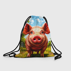 Мешок для обуви Свинка в деревне