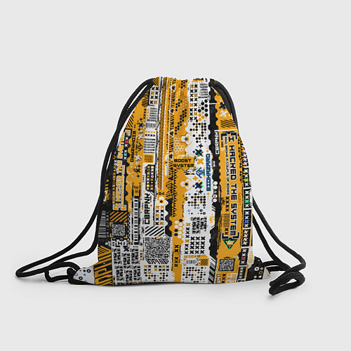 Мешок для обуви Cyberpunk pattern yellow / 3D-принт – фото 1