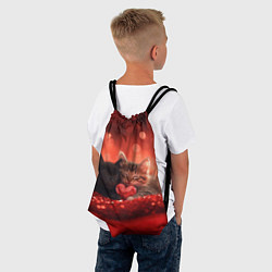 Рюкзак-мешок Влюбленные котята с сердечком, цвет: 3D-принт — фото 2