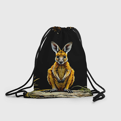 Мешок для обуви Кенгуру на черном / 3D-принт – фото 1