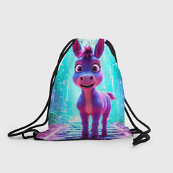 Мешок для обуви Ослик в неоновых искрах