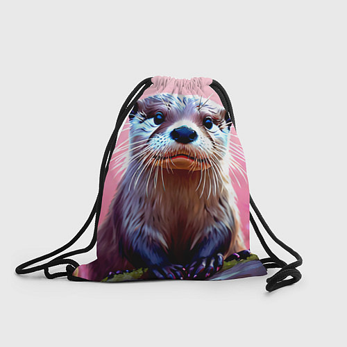 Мешок для обуви Выдра в розовом цвете / 3D-принт – фото 1
