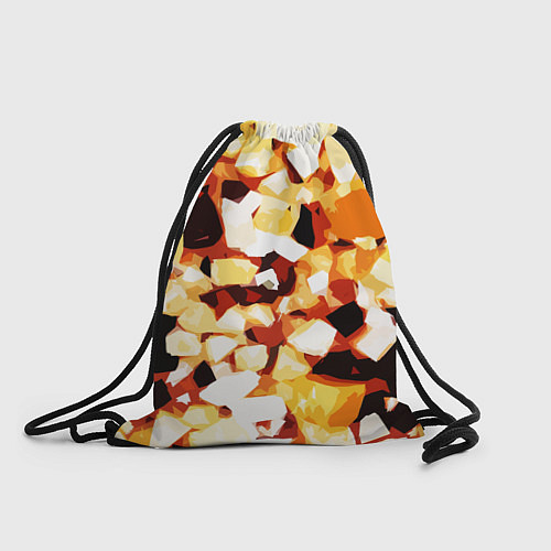 Мешок для обуви Жёлто-белая абстракция на чёрном фоне / 3D-принт – фото 1