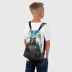 Рюкзак-мешок Россия - медведь в поле, цвет: 3D-принт — фото 2
