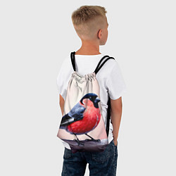 Рюкзак-мешок Снегирь на розовом, цвет: 3D-принт — фото 2
