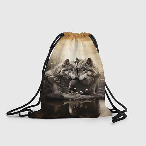 Мешок для обуви Любовь волка и волчицы / 3D-принт – фото 1