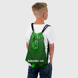 Рюкзак-мешок Among Us - green gradient по-центру, цвет: 3D-принт — фото 2