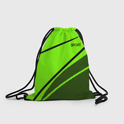 Рюкзак-мешок Sport ярко-зелёный с чёрным точечный, цвет: 3D-принт