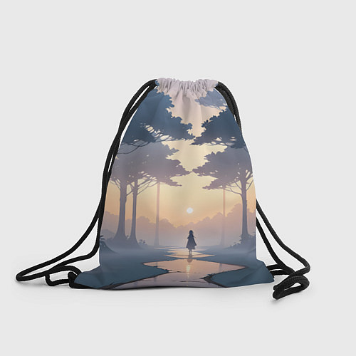 Мешок для обуви В лесу на закате / 3D-принт – фото 1