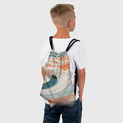 Рюкзак-мешок Персиковые волны, цвет: 3D-принт — фото 2