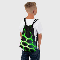 Рюкзак-мешок Neon Honeycombs, цвет: 3D-принт — фото 2