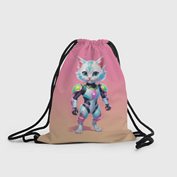 Мешок для обуви Funny kitten - cyberpunk