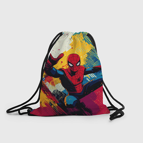 Мешок для обуви Человек паук висит на паутине / 3D-принт – фото 1