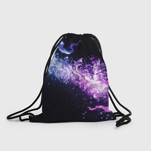 Мешок для обуви Фиолетово-синяя абстрактная волна / 3D-принт – фото 1