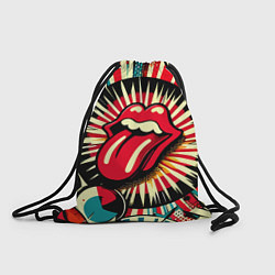 Мешок для обуви Logo of the Rolling Stones - pop art