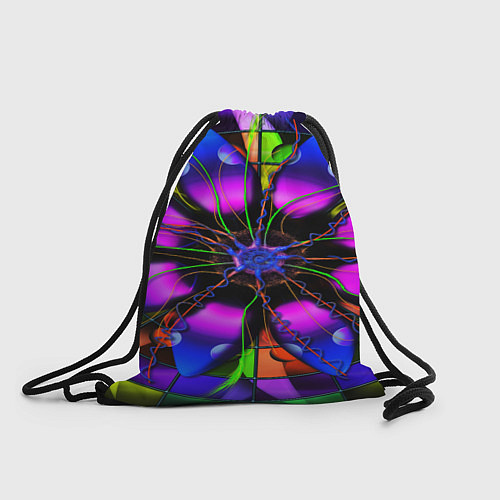 Мешок для обуви Неоновая психоделика лепестки / 3D-принт – фото 1