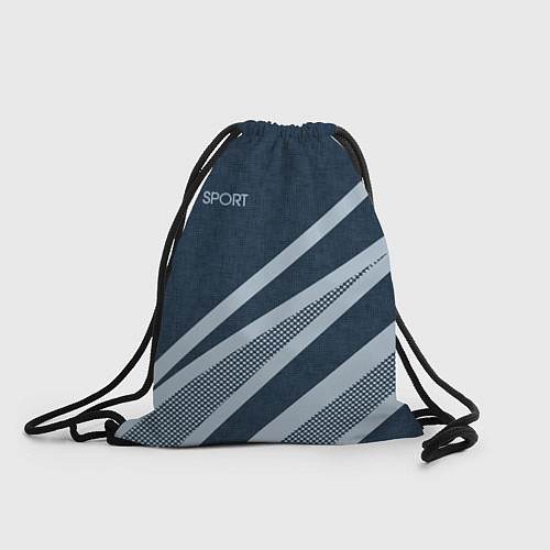 Мешок для обуви Sport синий текстурный с полосами / 3D-принт – фото 1