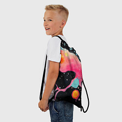 Рюкзак-мешок Розовая текстура в черном, цвет: 3D-принт — фото 2