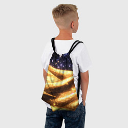 Рюкзак-мешок Золотая текстура и синее небо, цвет: 3D-принт — фото 2