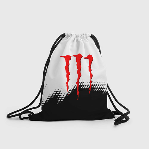 Мешок для обуви Monster energy чёрно белые краски / 3D-принт – фото 1