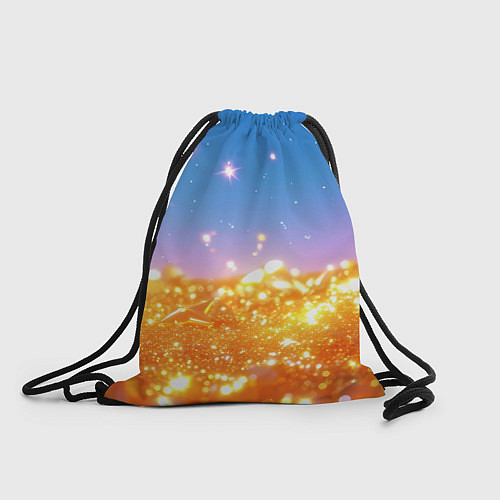 Мешок для обуви Золотые шарики на голубом фоне / 3D-принт – фото 1