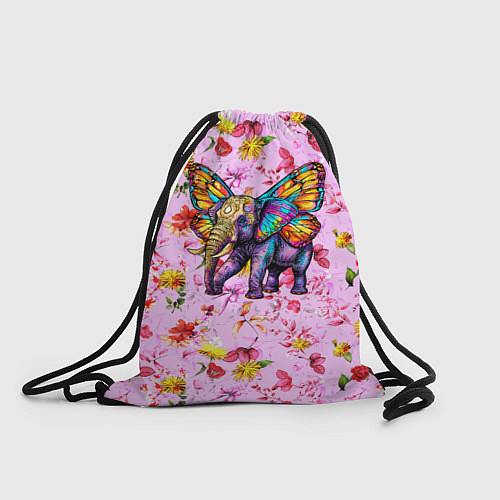 Мешок для обуви Слон с крыльями бабочки / 3D-принт – фото 1