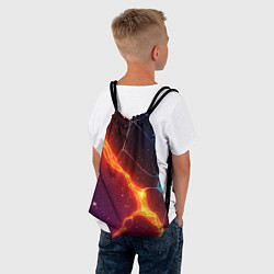 Рюкзак-мешок Сине-оранжевые молнии текстура, цвет: 3D-принт — фото 2