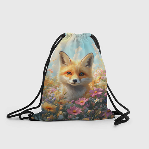 Мешок для обуви Лиса в цветочном поле / 3D-принт – фото 1