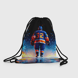 Мешок для обуви Хоккеист в синем пламени