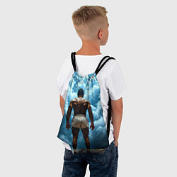 Рюкзак-мешок Мухаммед Али в синем дыму, цвет: 3D-принт — фото 2