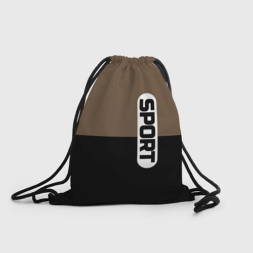 Мешок для обуви Sport чёрно-коричневый с белым / 3D-принт – фото 1