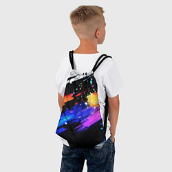 Рюкзак-мешок Разноцветные блестящие кляксы - текстура, цвет: 3D-принт — фото 2