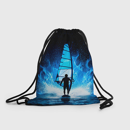 Мешок для обуви Виндсерфер в синем пламени / 3D-принт – фото 1
