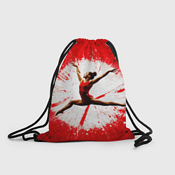 Мешок для обуви Воздушная гимнастка на красном