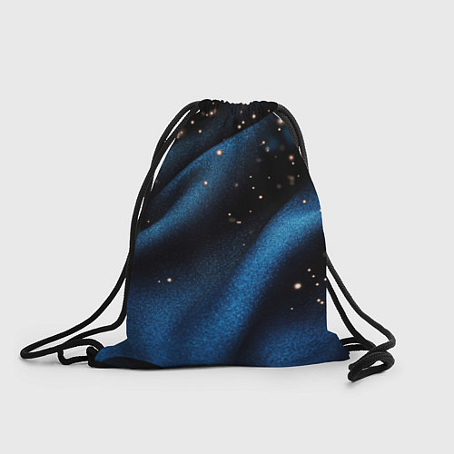 Мешок для обуви Синяя волнистая текстура на черном / 3D-принт – фото 1