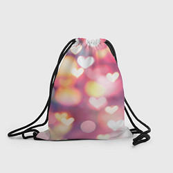 Рюкзак-мешок Сердечки на розовом боке эффекте, цвет: 3D-принт