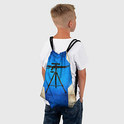 Рюкзак-мешок Стендовая спортивная стрельба на синем, цвет: 3D-принт — фото 2